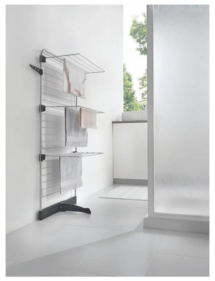 Suszarka na pranie w szaro-srebrnym kolorze 22 m Thunder – Metaltex