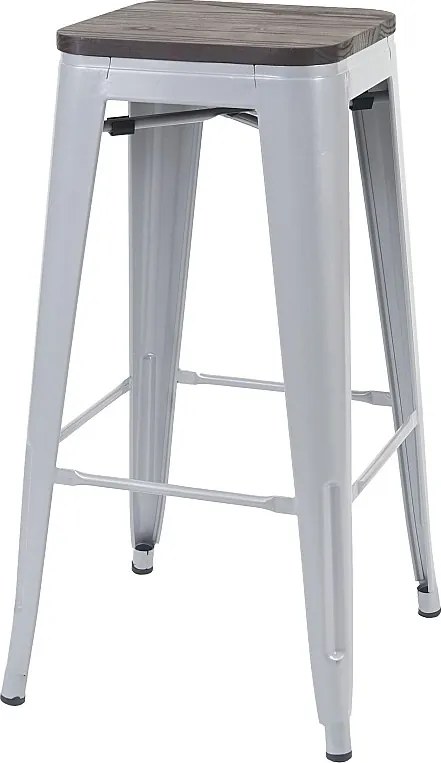 Stołek barowy MCW-A73 Metalowy, sztaplowany,  szary