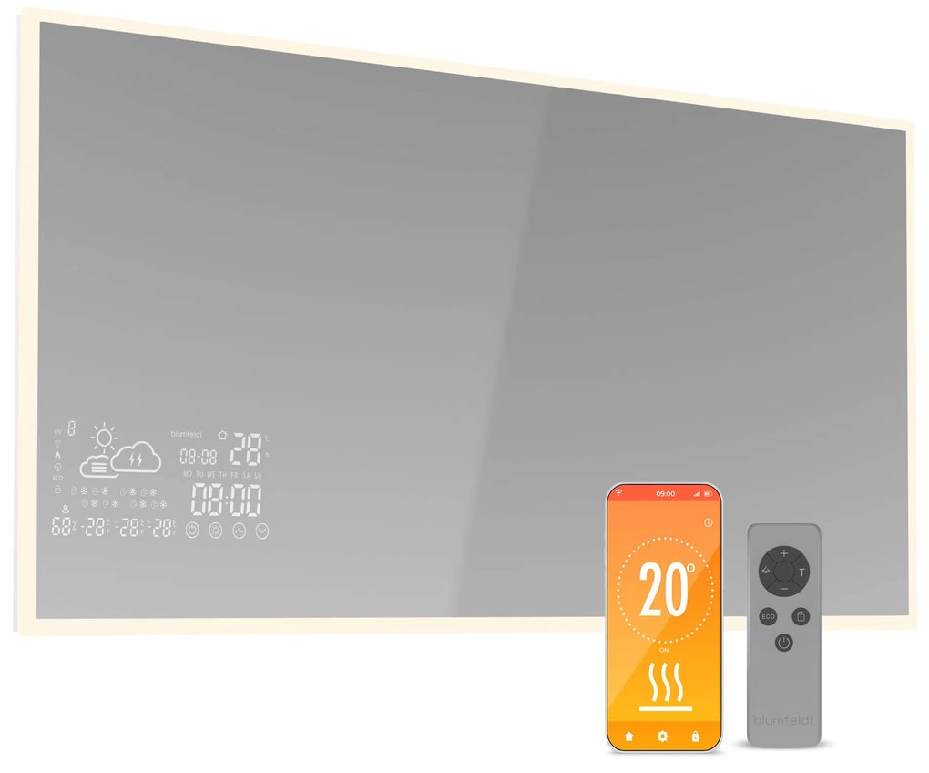 Blumfeldt Grzejnik na podczerwień, Smart Mirror, Podczerwień, 600 W, IP44