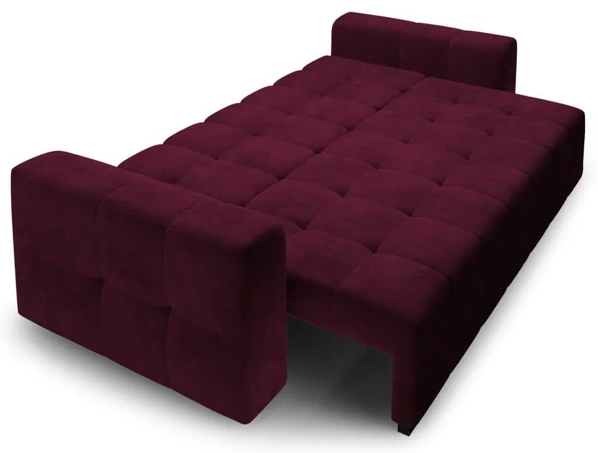 Ciemnoczerwona aksamitna rozkładana sofa Milo Casa Luca