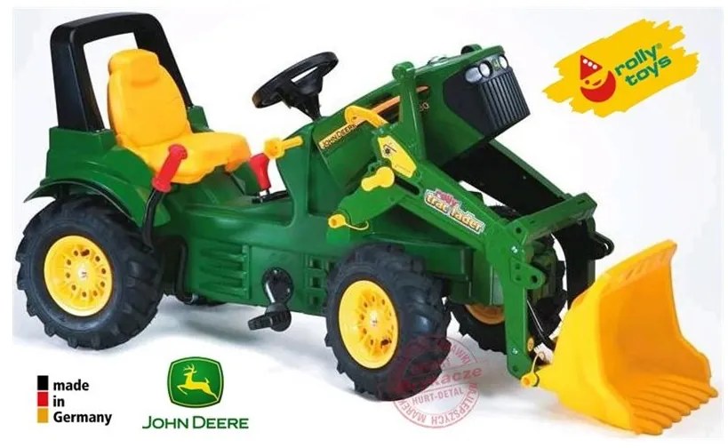 Rolly toys rollyfarmtrac john deere z biegami, pompowane koła z łyżką