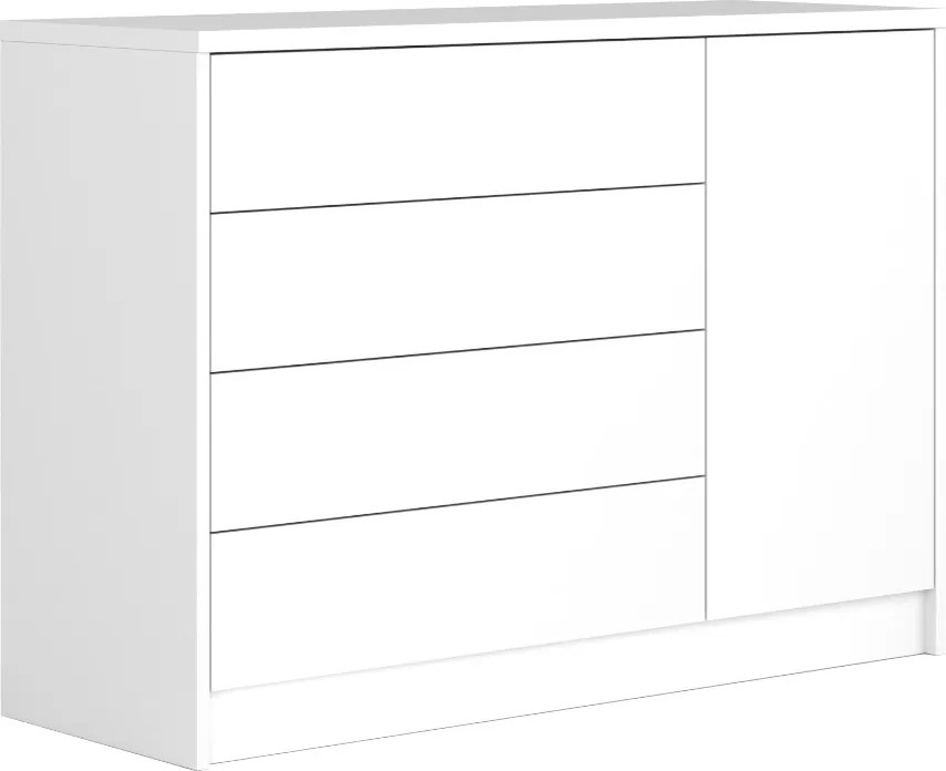 Komoda 1D4S 80 cm New York 2.0 biała