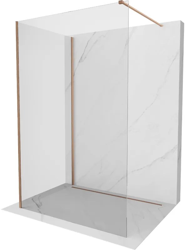 Mexen Kioto ścianka prysznicowa Walk-in 140 x 80 cm, transparent, miedź szczotkowana - 800-140-212-65-00-080