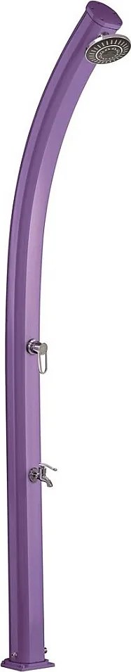 Zewnętrzny Prysznic Solarny Jolly 25L Aluminium Fioletowy z Baterią Mieszającą, Słuchawką i Myjką do Stóp – Ekologiczne Ogrzewanie Słoneczne do 60°C