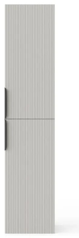 Szafka łazienkowa wisząca  prążkowana- Kolor beżowy - H160 cm - DALIKO