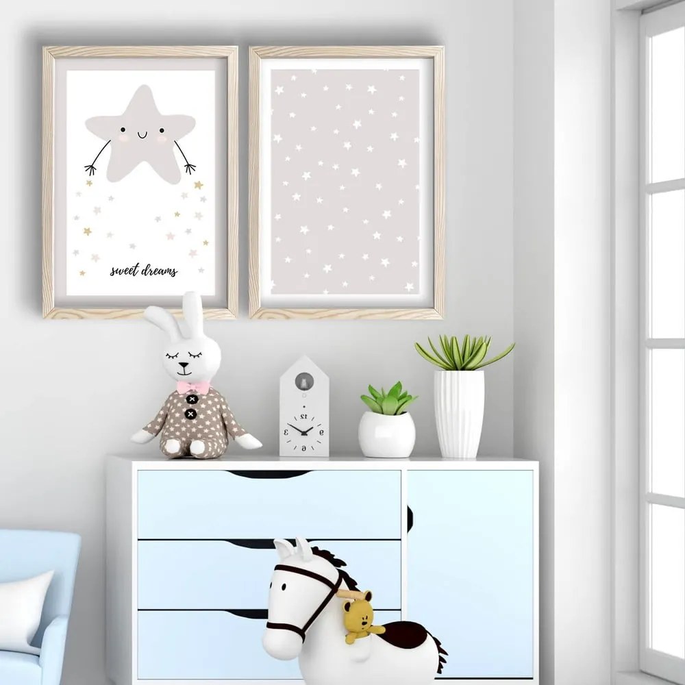 Obrazki dziecięce zestaw 2 szt. 53x78 cm Sweet Dreams – Wallity