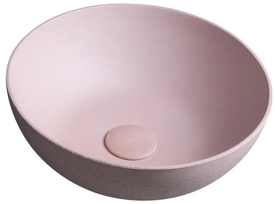 Sapho - Umywalka nablatowa FORMIGO Ø 39 cm beton/różowy