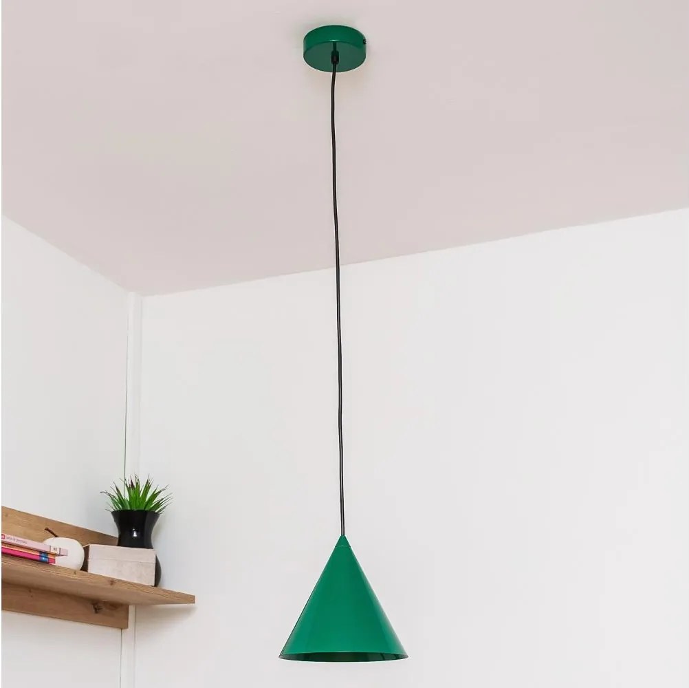 Lampa wisząca na przewodzie ETNA II 1xE27/15W/230V śr. 18,5 cm zielona