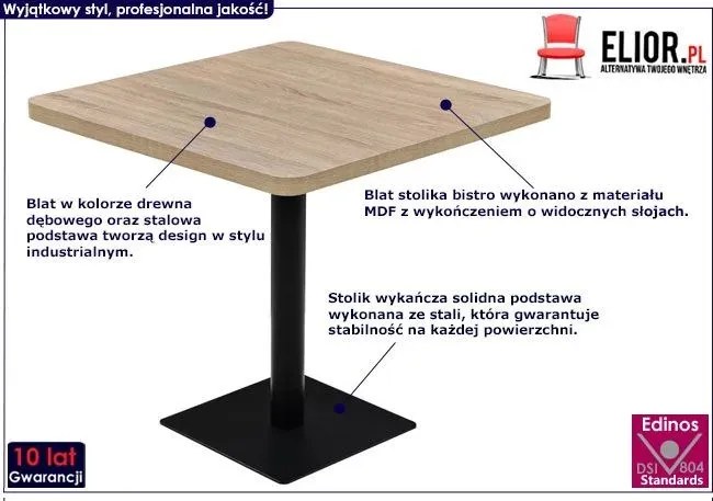 Jasnobrązowy stolik bistro - Abril 4X