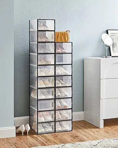 Organizer na buty MARI, 18 przegródek, czarna/przezroczysta SongmicsHome