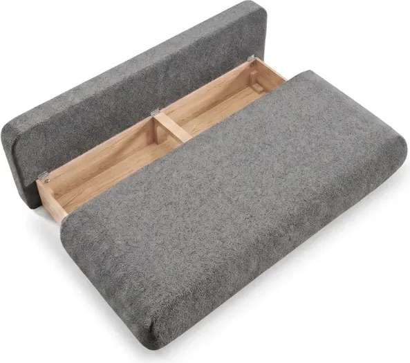 Sofa BASE Rozkładana Dwuosobowa Ciemnoszara Boucle Japandi
