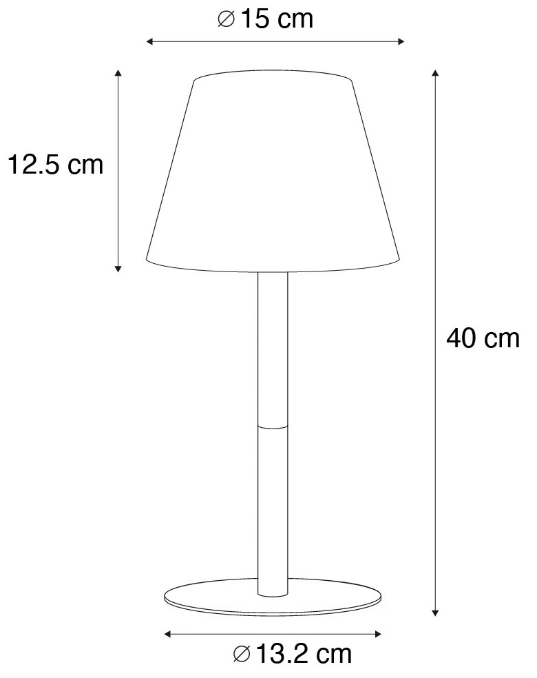 Zestaw 2 szare lamp stołowych z akumulatorem 40 cm IP54 - Jude