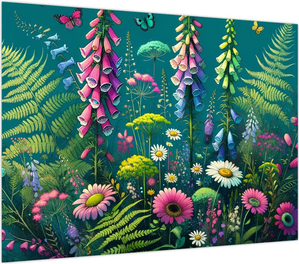 Obraz na szkle - Kwiaty łąkowe (70x50 cm)