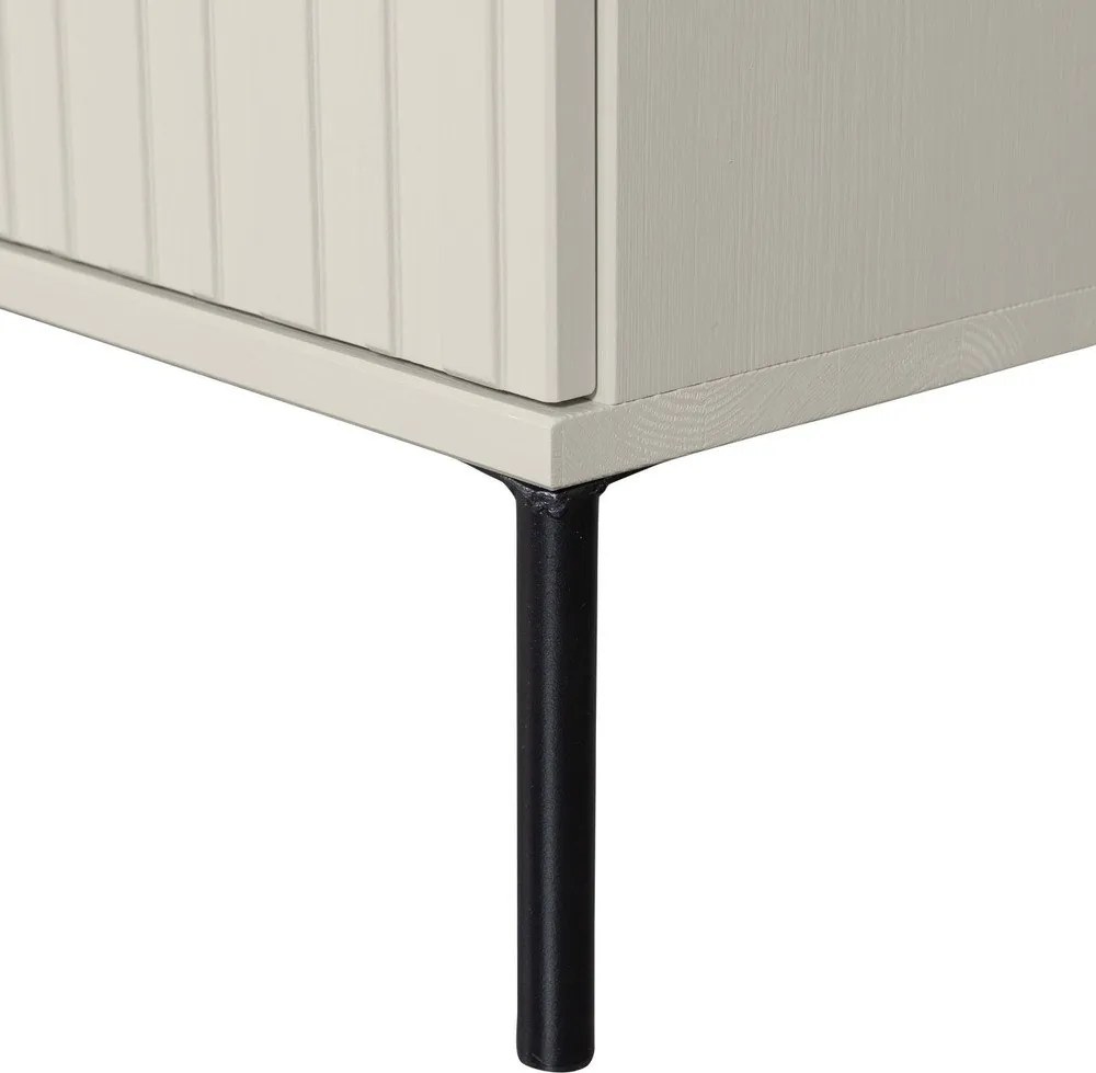 Jasnoszara szafka pod TV z litego drewna sosnowego 150x56x44 cm New Gravure – WOOOD