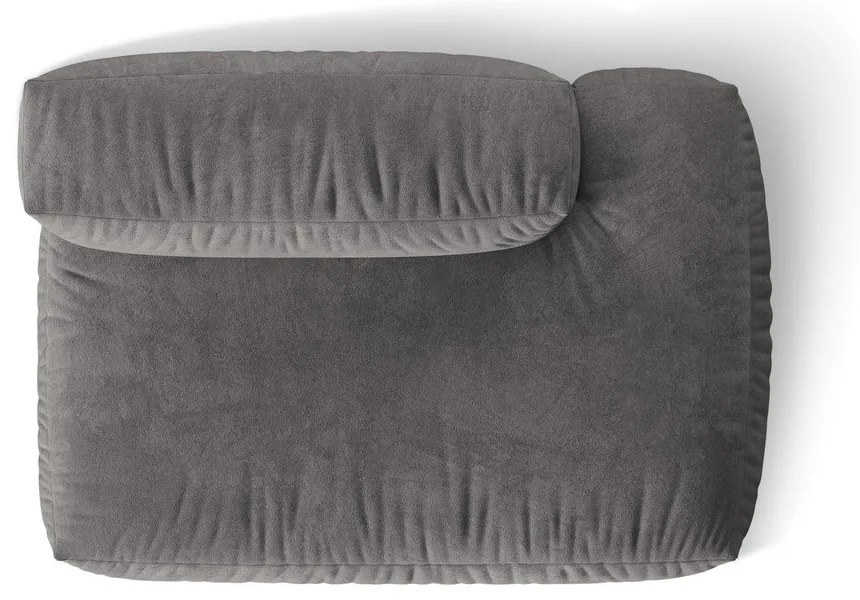 Szary aksamitny moduł sofy (prawostronny) Martina – Micadoni