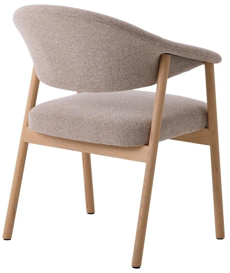 Beżowe krzesła z litego drewna dębowego z podłokietnikami zestaw 2 szt. Elk – Unique Furniture