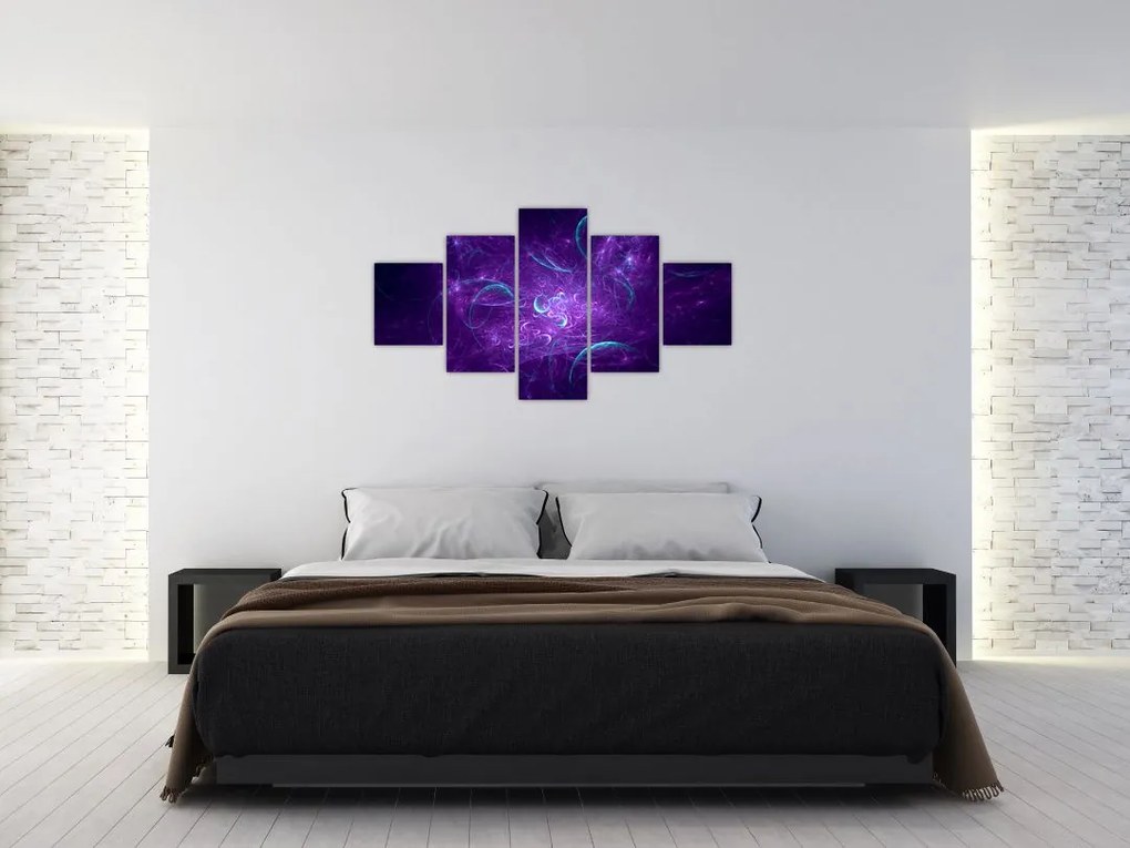 Obraz nowoczesnej niebieskiej abstrakcji (125x70 cm)