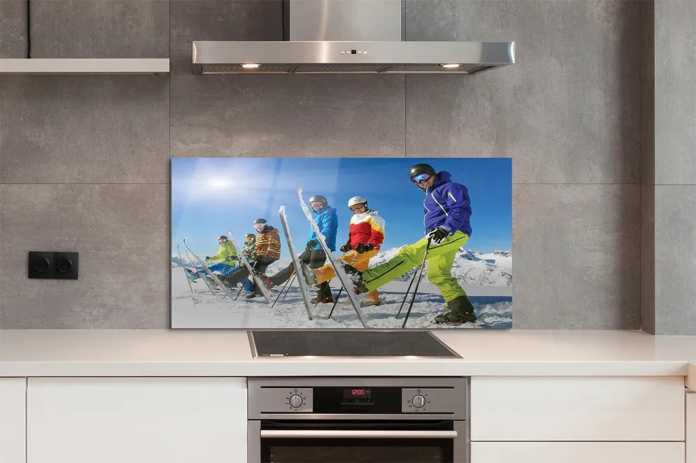 Panel nad Blat Kuchenny Narciarze na Śnieżnym Stoku