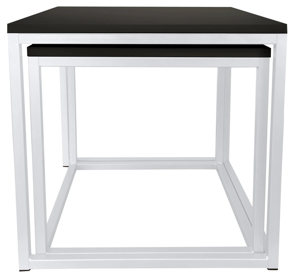 Stolik kawowy 2W1 czarny podstawa biała