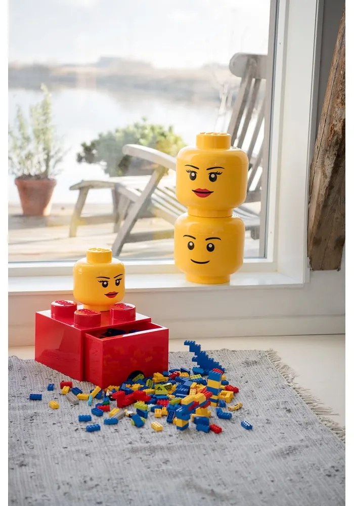 Żółty pojemnik w kształcie głowy LEGO® Silly, ⌀ 16,3 cm