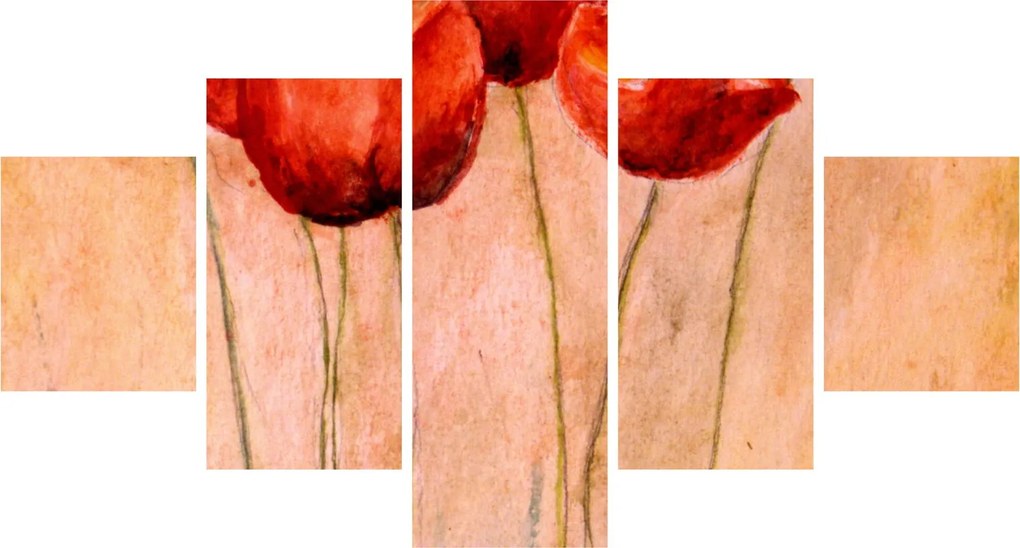 Obraz - Czerwone tulipany (125x70 cm)