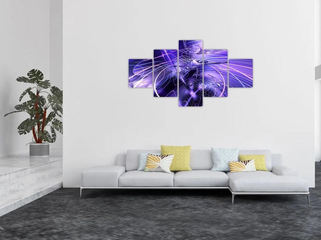 Obraz abstrakcji technicznej (125x70 cm)
