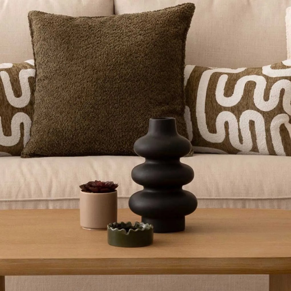 Czarny ceramiczny wazon CLOTHILDE, wys. 25 cm