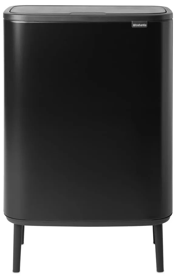 Stalowy kosz na śmieci do segregacji odpadów otwierany na dotyk w kolorze matowej czerni 60 l Bo Touch Bin Hi – Brabantia