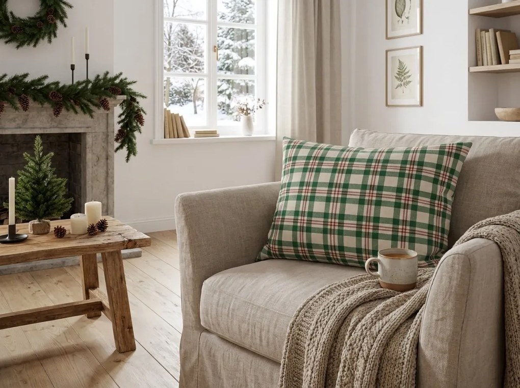 Bawełniana poszewka na poduszkę WINTER PLAID 50x70 cm, kolorowa