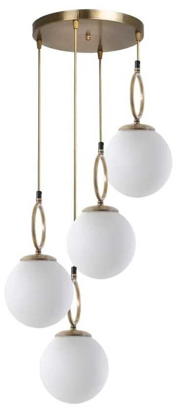 Lampa wisząca w biało-złotym kolorze ze szklanym kloszem ø 30 cm Morino – Opviq lights