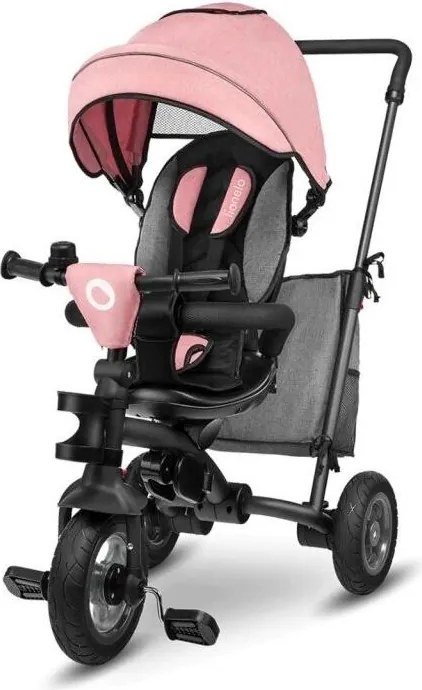 Lionelo - Trójkołowy rowerek dziecięcy TRIS różowy/szary