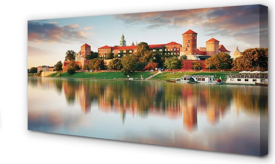Duży obraz na płótnie Zamek Królewski na Wawelu nad Wisłą