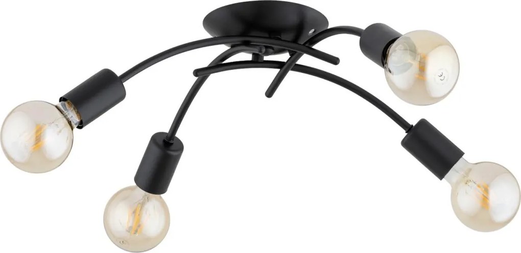 Przysufitowy żyrandol TORIZO 4xE27/15W/230V czarny