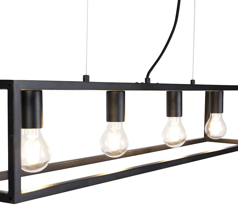 Industrialna lampa wisząca czarna - Cage 4Przemysłowy Oswietlenie wewnetrzne