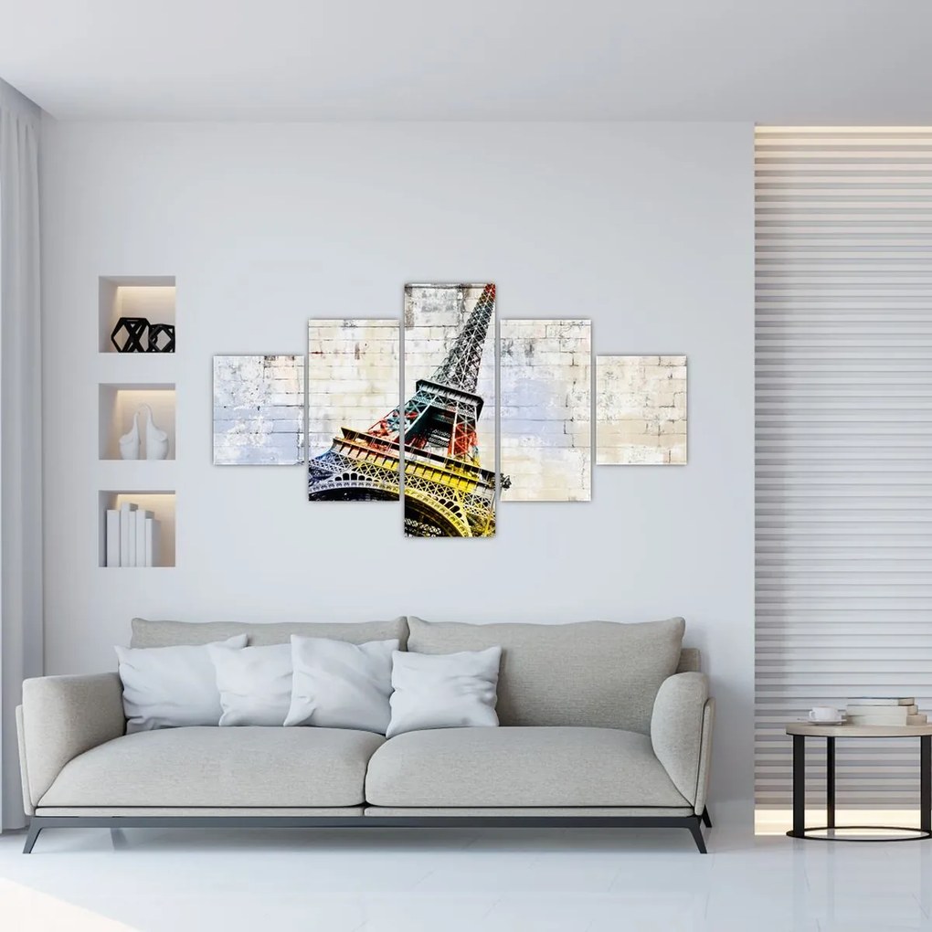Obraz - Cyfrowa grafika wieży Eiffla (125x70 cm)