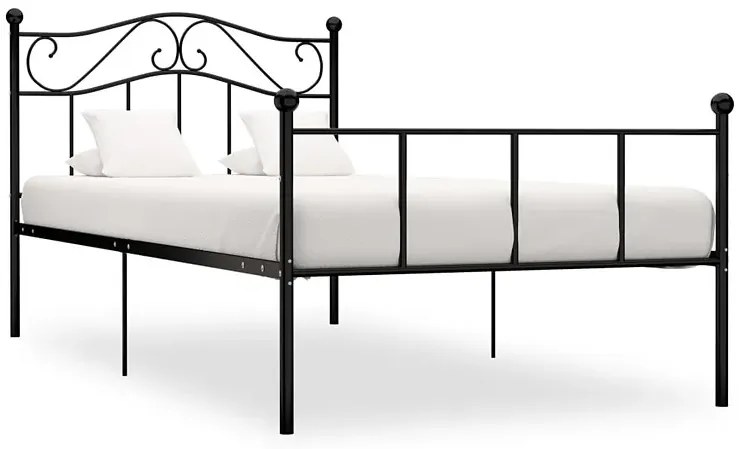 Czarne loftowe metalowe łóżko 90x200 cm - Fiosa
