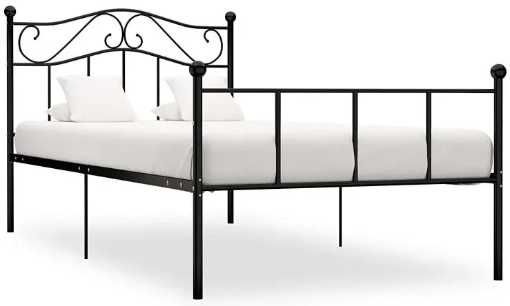 Czarne loftowe metalowe łóżko 90x200 cm P7-N13