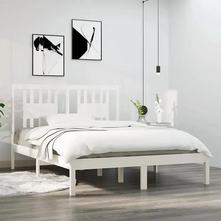Białe łóżko z litego drewna 120x200 - Pierot 4X
