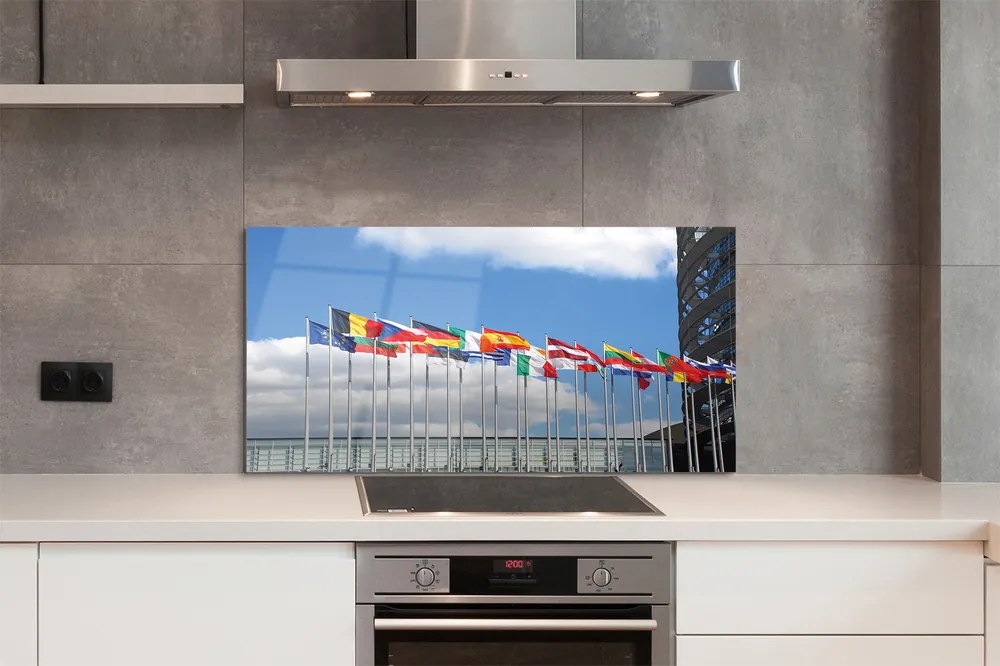 Szklany Panel Kilka Flag Państwowych