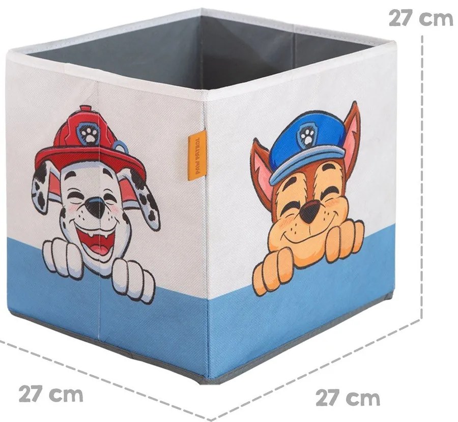 Tekstylne dziecięce pojemniki na zabawki 2 szt. 27x27x27 cm Paw Patrol – Roba