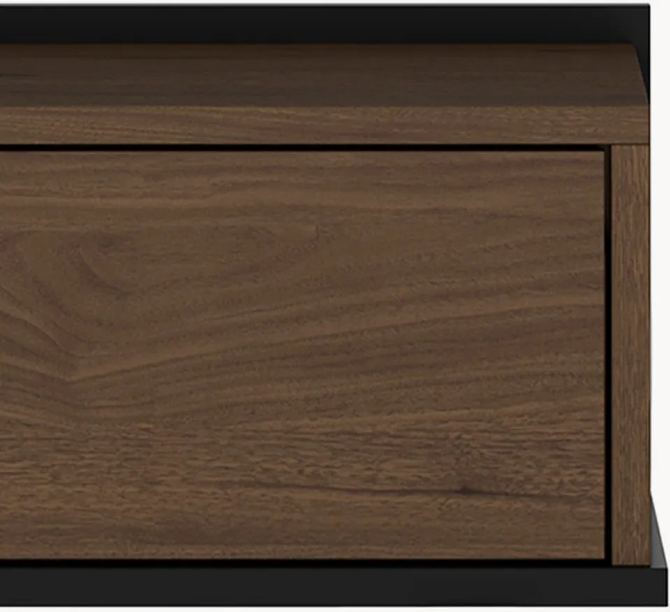 Szafka nocna wisząca Zenar z szufladą 50 cm - orzech elegant / czarny
