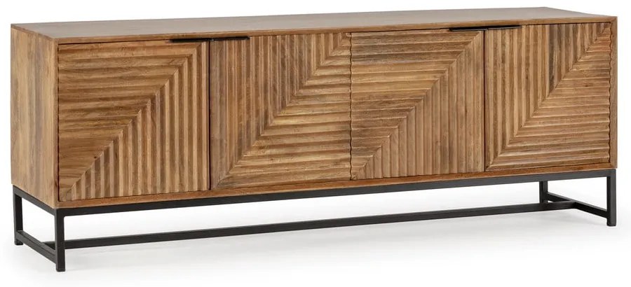 Szafka pod TV z litego drewna mango w naturalnym kolorze 160x58 cm Nereida – Marckeric