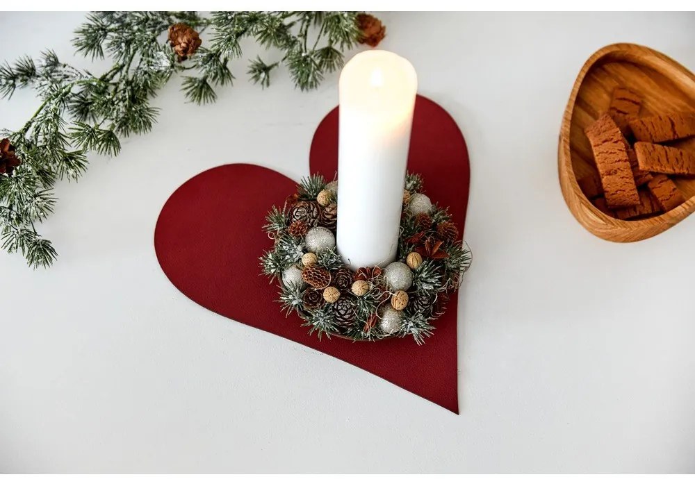 Mata stołowa ze skóry ekologicznej 30x30 cm Heart Nupo – LIND DNA