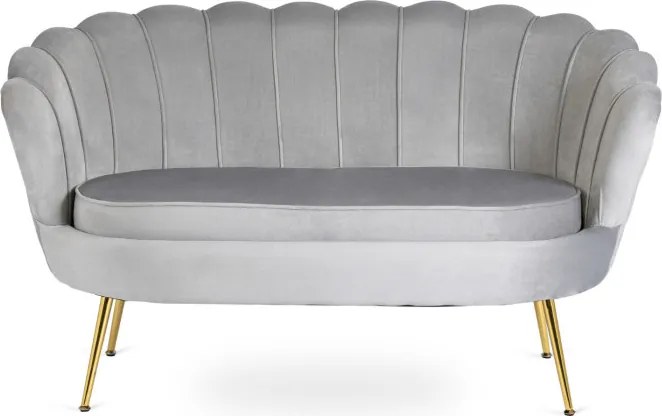 Sofa ZENDAYA Dwuosobowa Szara Muszelka Glamour do Salonu