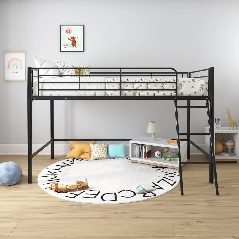 Czarne podwyższone łóżko dziecięce 90x200 cm Jodie – Støraa