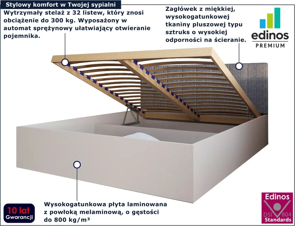 Kaszmirowe łóżko z tapicerowanym zagłówkiem 120x200 G7-N11
