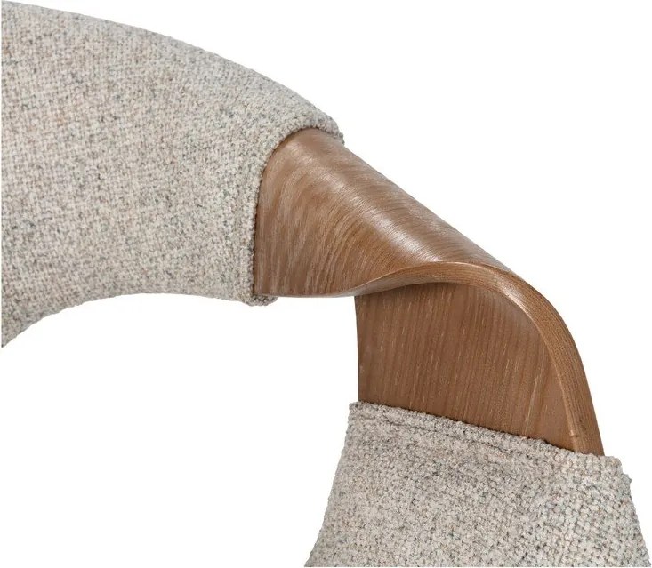 Beżowe tapicerowane fotele jadalniane zestaw z podłokietnikami 2 szt. Elif – MOME