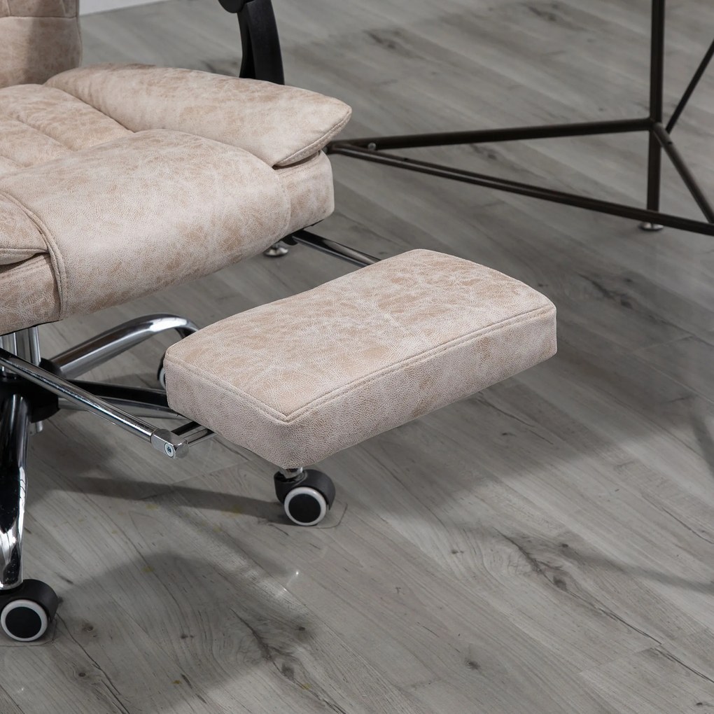 Vinsetto Fotel biurowy komputerowy z regulacją wysokości nowoczesny design mikrofibra czarny i beżowy | Aosom PL