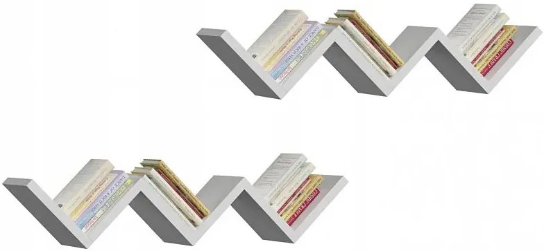 Zestaw dwóch białych półek wiszących N5-S31