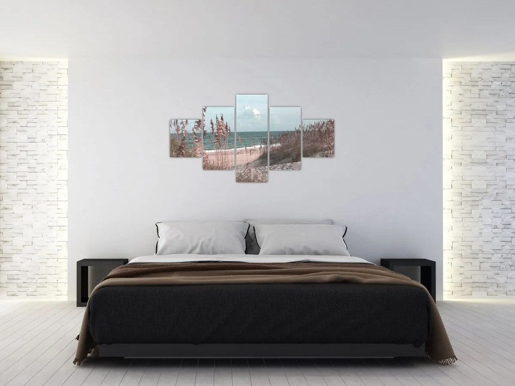 Obraz - Różowa plaża (125x70 cm)